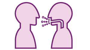 Ilustración de una persona tosiendo sobre otra persona.